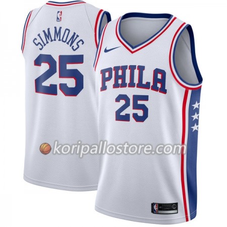 Philadelphia 76ers Ben Simmons 25 Nike 2017-18 Valkoinen Miesten Pelipaidat Swingman 